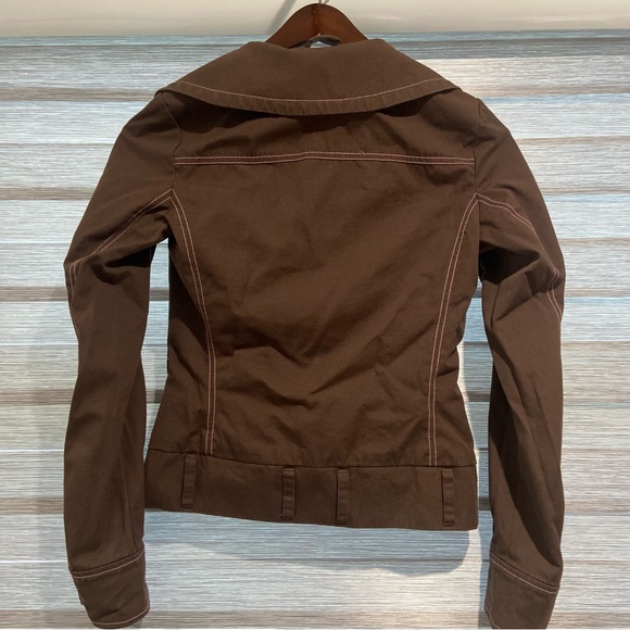 Adidas Originals Safety Brown Pink Trefoil Button Up Jacket w/o Belt S - Picture 5 of 8